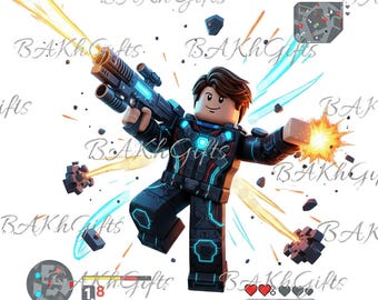 Roblox Gamer PNG, Pixel Art Clipart (Digital Download),Transparent Background
