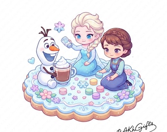 1 PNG Love Frozen, Elsa, Olaf e Anna Clipart Immagini, file PNG di progettazione digitale per sublimazione, alta risoluzione, PNG digitale istantaneo
