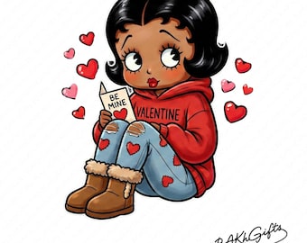 Png Betty Boop, Betty Boop Tumbler Wrap, png wrap, Black Betty Boop, betty boop png designs, 3d Betty Boop, Valentine shirt, Be Mine png