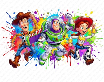 Toy Story PNG - Clipart de Toy Story - Personajes de Toy Story - Crea tu propia camiseta de Toy Story para planchar o para cumpleaños imprimible