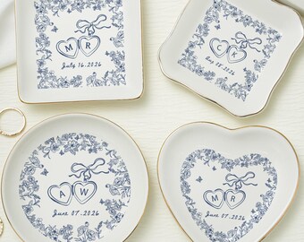 Personalized Locked Ring Dish, Wedding Ring Dish, Wedding Gift for Couple, Initials and Date, Bridal Shower Gift, Anniversary Gift