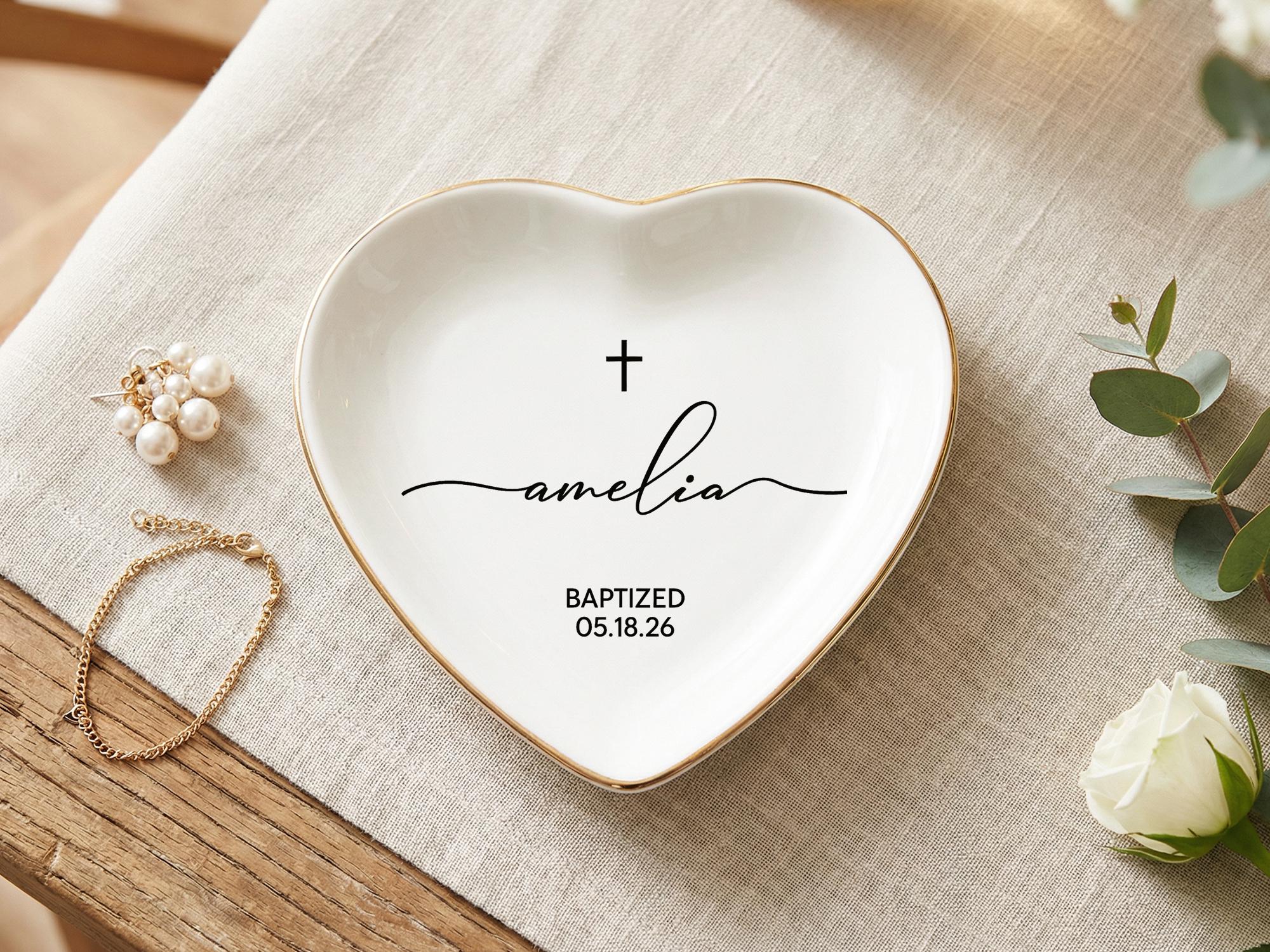 Personalized Baptism Ring Dish, Custom Baptized Jewelry Dish With Name ...