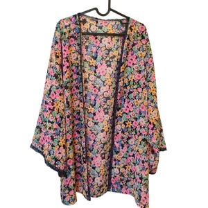 Chiffon kimono, bohemian kimono, summer kimono, kimono cardigan, kimono jacket, beach cover up kimono, short kimono, bridal gift, robe, gift