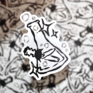 stoner matte sticker ⟡ black and white, laptop decal, bumper sticker