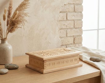 Large Family Keepsake Box, Handmade Wood Memory Chest, Personalized Baby Keepsake Gift