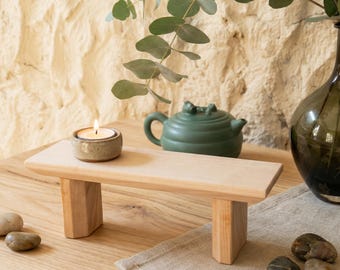 Small Wooden Pedestal Stand, Mini Altar Table, Candle Display Riser, Meditation And Home Decor, Minimal Style