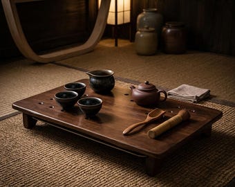 Wooden Tea Tray for Chinese Tea Ceremony, Complete with Teapot Set, Gongfu Style, Perfect Tea Lover Gift