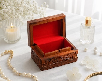 Engraved Wooden Rosary Box, Catholic Gift for Baptism, First Communion Gift, Goddaughter & Religious Keepsake Box