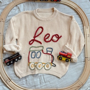 Hand Embroidered Vehicle Sweater: Custom Cozy Knit