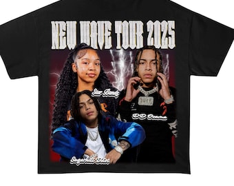 New Wave Tour 2025 Sugarhill Ddot,dd Osama,star Bandz Tshirt