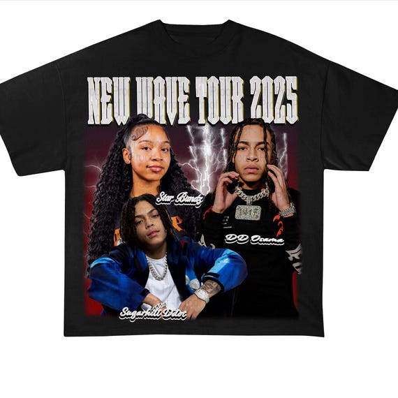 New Wave Tour 2025 Sugarhill Ddot,dd Osama,star Bandz Tshirt