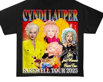 シンディ・ローパー フェアウェルツアー2025 Tシャツ PNGデザイン