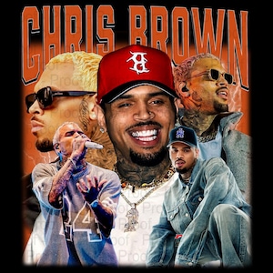 Chris Brown Tshirt PNG Design, t-shirt bootleg, téléchargement immédiat et prêt à imprimer