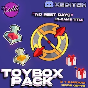 Brawlhalla Toyboxpack  (Toybox Chakram ,Title ,Esports Colors V5, V6) + Two Random Gifts (Pre-Order)