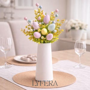 Osterdeko Blumen Bunt mit künstlichen Eiern – Easter Decor, Osterstrauß, Spring Decor, Table Decor, Home Decoration, DIY Easter Branch Deko