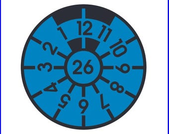 Plakette 2026 35 mm Modellbau Siegel-Abzeichen-Plaketten-Aufkleber Scherzartikel Party Modellauto Sticker Blau