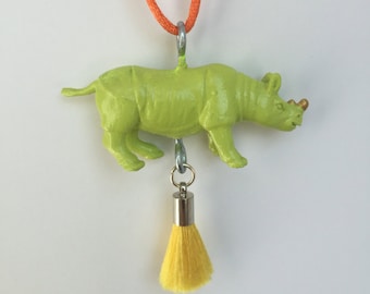 Rhino Tassel Necklace, Girls Necklace, Toddler Necklace,