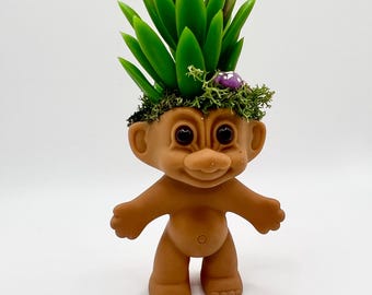 Vintage Troll Faux Succulent Decor