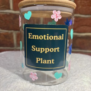 Emotional Support Plant Stash Jar: Airtight Glass Jar with Wood or Clip Lid