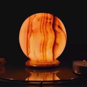 Onyx Marble Lamp Table, Crystal Lamp, 6-inch Table Lamp, Natural Stone Lamp, Handcrafted, Modern Minimalist Lamp, Nightstand Lamp