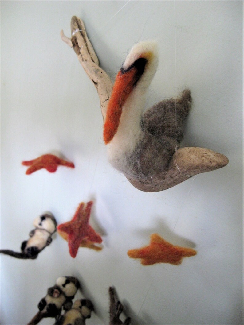Baby Mobile Sea Otter Pup Sea Urchin and Sea Star needle Etsy