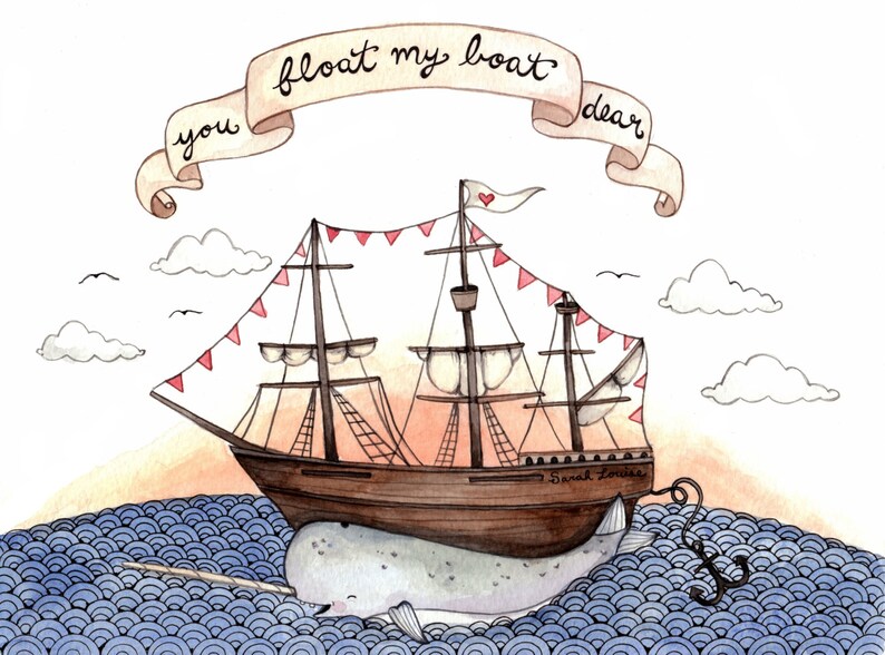 You Float My Boat Dear Greeting Card Etsy