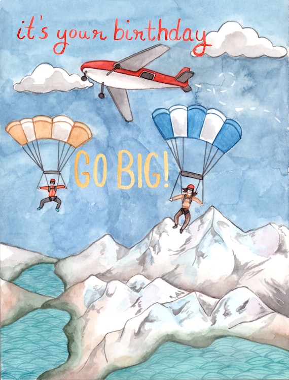 Carte Danniversaire Parachutiste Etsy Carte Danniversaire Parachutiste Etsy
