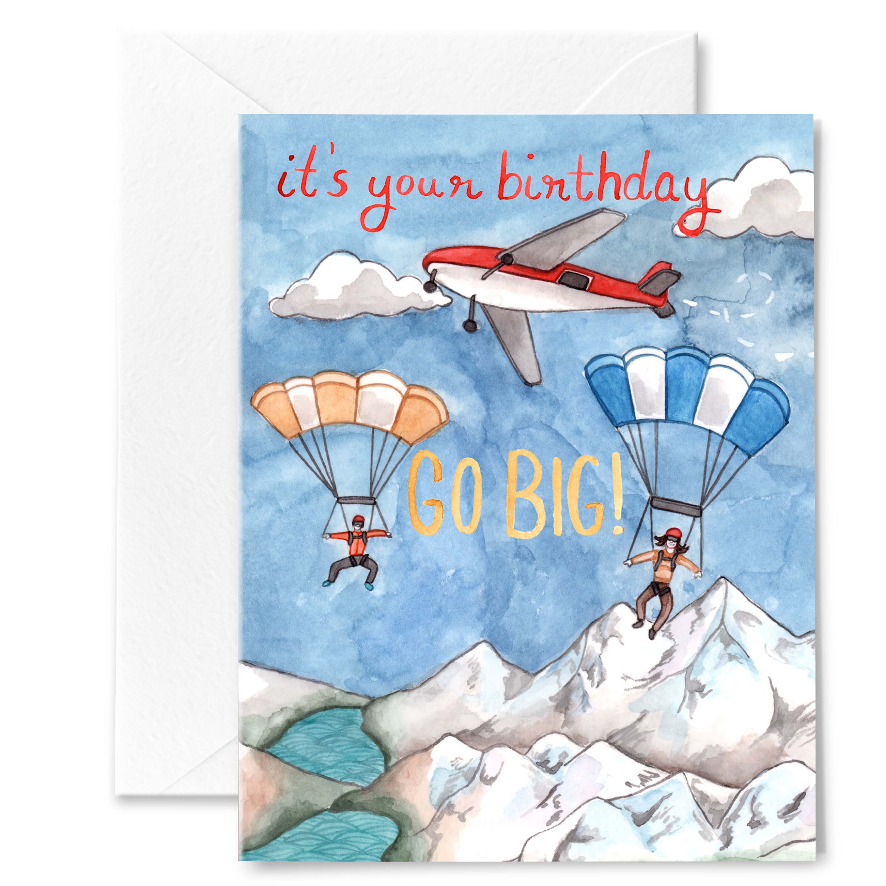 Carte Anniversaire Saut En Parachute à Imprimer