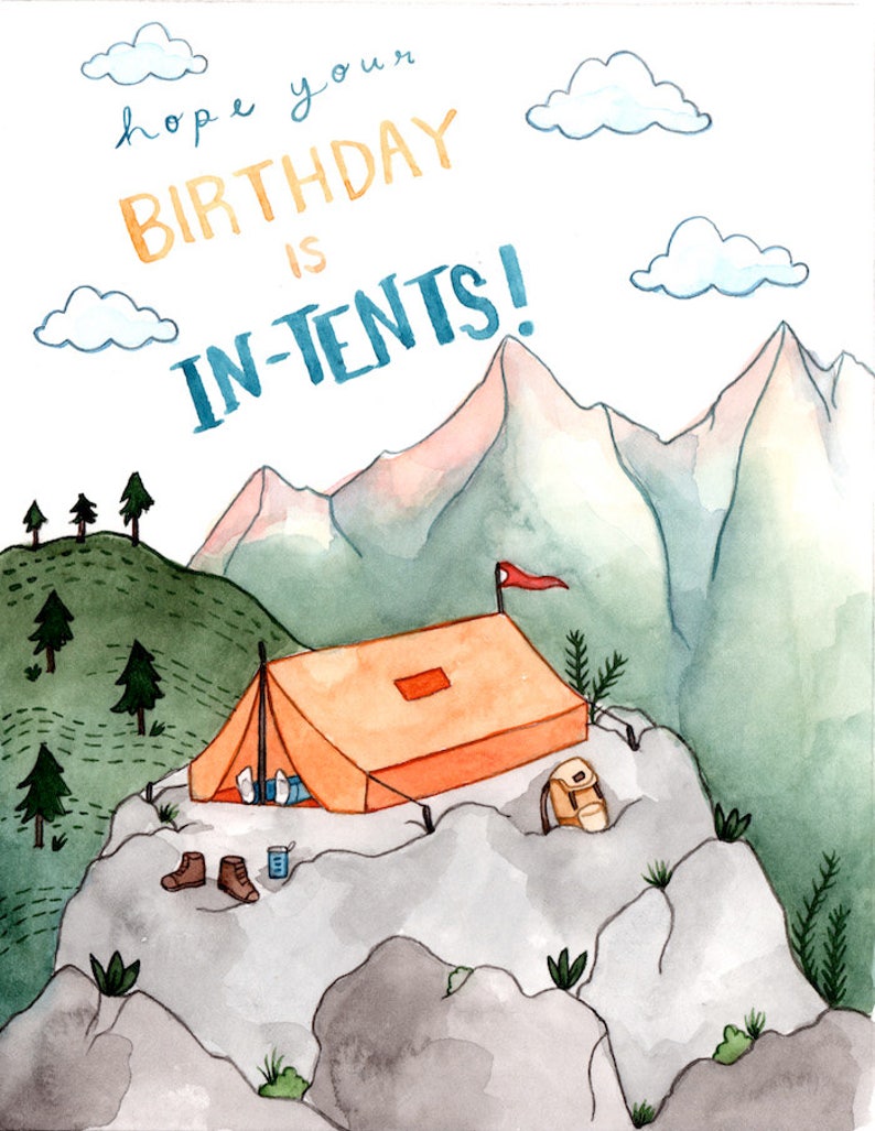 InTents Birthday Greeting Card Etsy