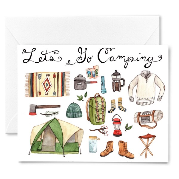 Let's Go Camping Greeting Card