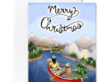 A Canoe Christmas Card Pack of 8