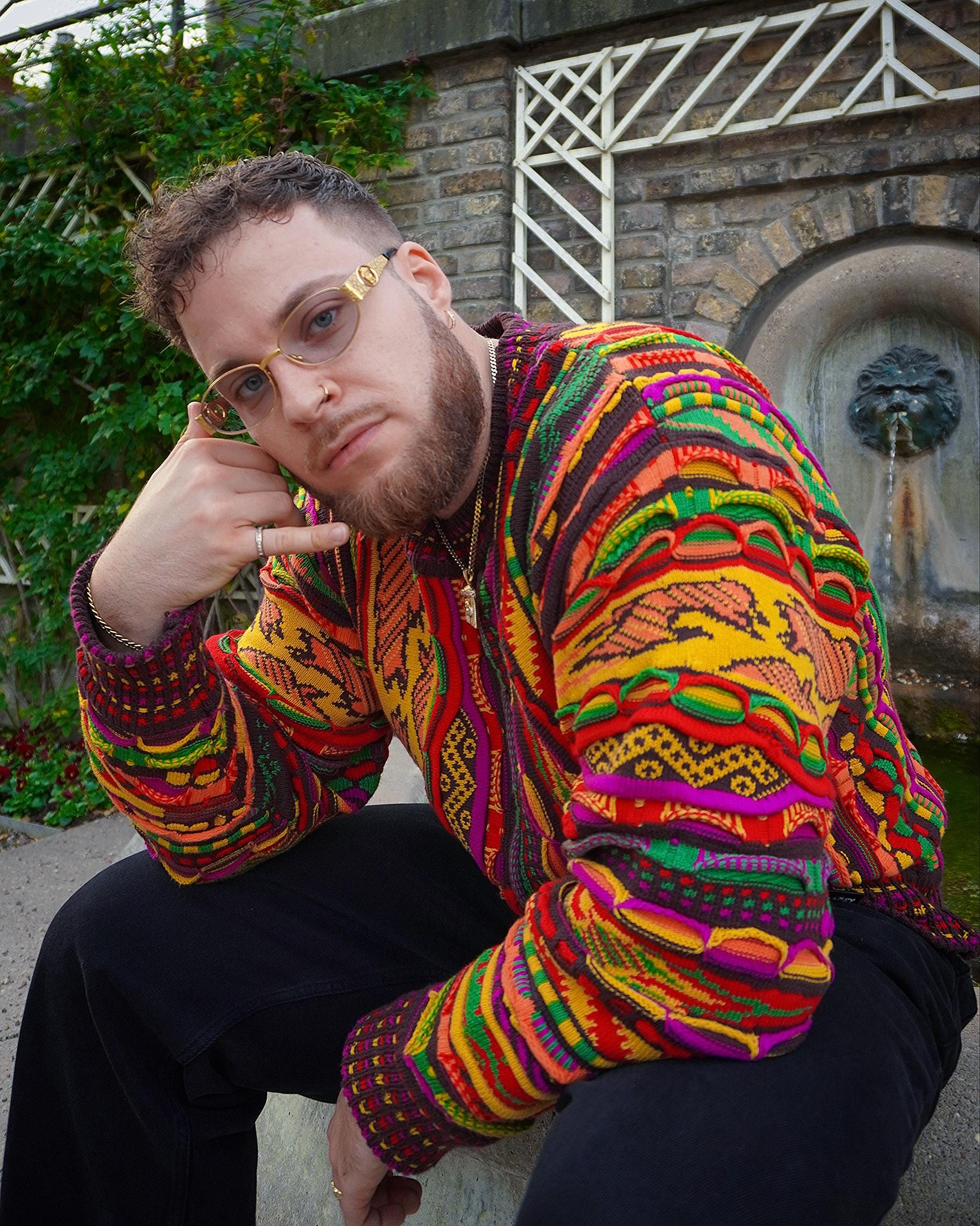 Knited Pullover 90 Biggie Smalls Notorious Big Colorful Structured