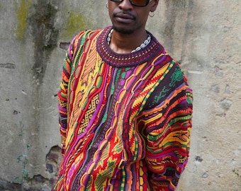 Coogi Australia 3d Chill Wave Sweater, Vintage 90s Biggie Coogi Australia 3d Chill Wave Sweater, Vintage 90s Biggie