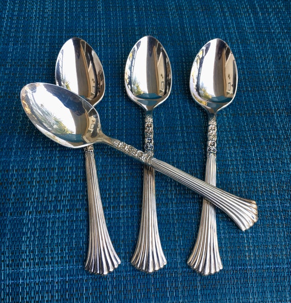 TWILIGHT 2 Table Serving Spoons Oneida 1956 Silverplate Flatware