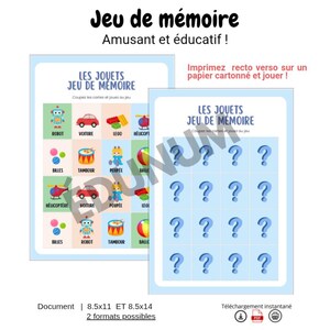 Jeu de cartes mémoire pour enfants