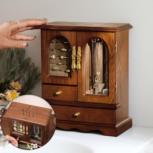 Personalized Jewelry Boxes/Large Wooden Walnut Jewelry Box/Handmade Jewelry Storage Box/Jewelry Storage Box/Gift Boxes Jewelry