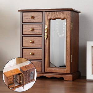 Personalized Jewelry Boxes/Large Wooden Walnut Jewelry Box/Handmade Jewelry Storage Box/Jewelry Storage Box/Gift Boxes Jewelry