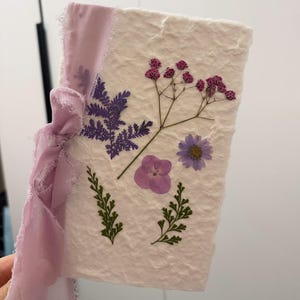 Livre de vœux de fleurs séchées fait main | Cartes de vœux de mariage rustiques et élégantes pour les mariés | Souvenir de mariage en plein air
