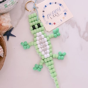Beaded Gator Keychain