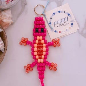 Beaded Gator Keychain