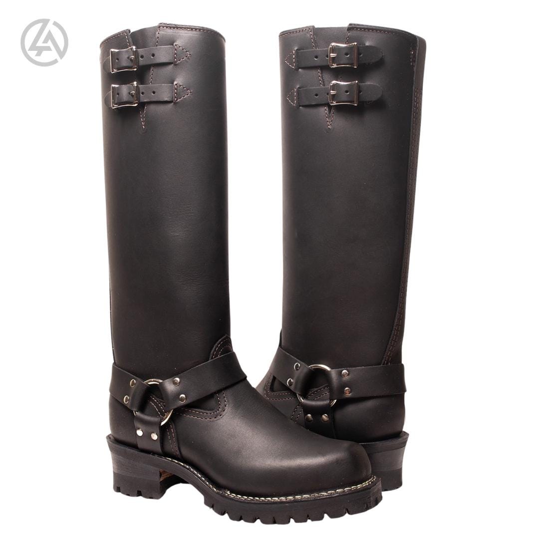 Vintage Men\'s BIKE BOOTS Brand 11B Black Leather Tall Motorcycle Boots Steel Toe Harley-Davidson® Men main image 3