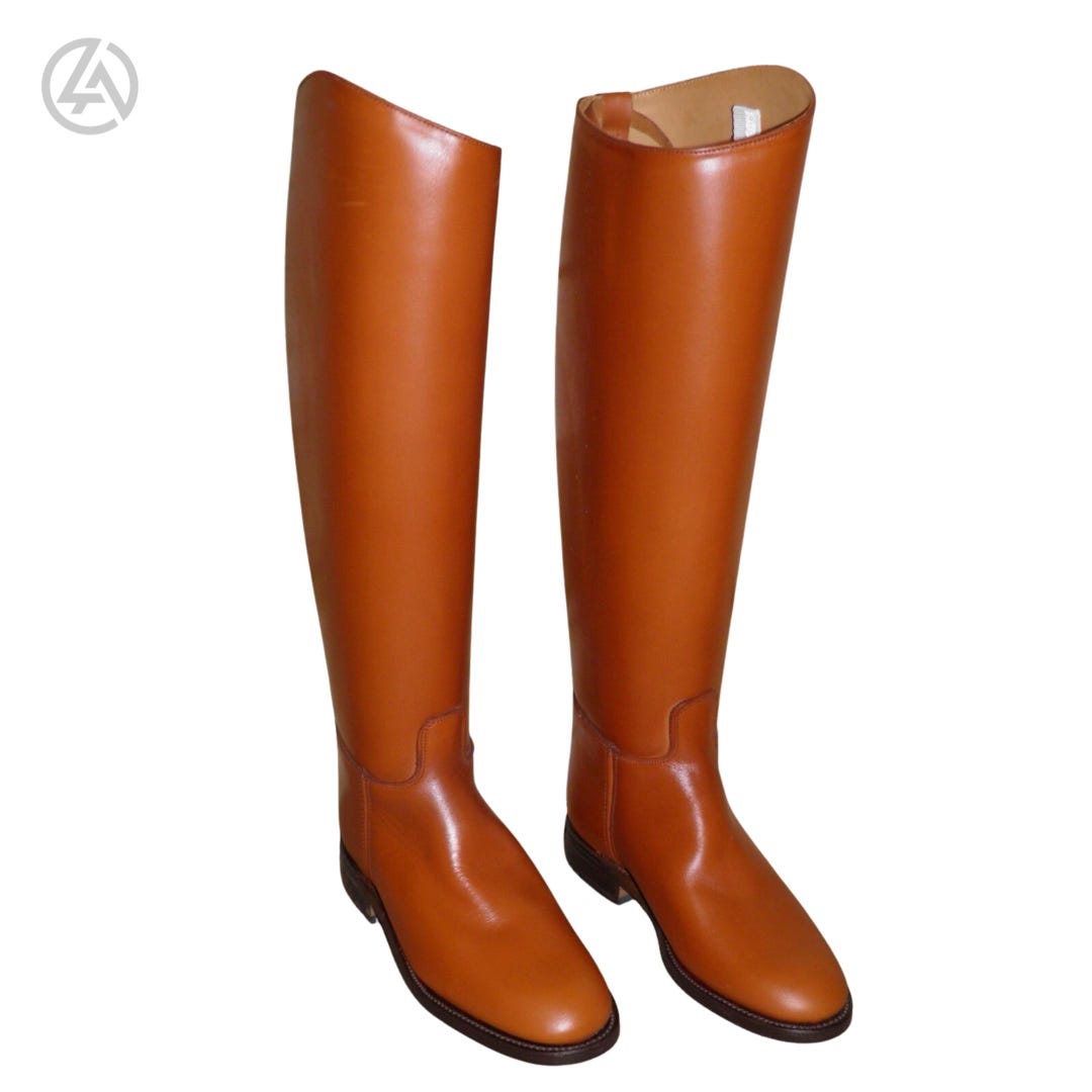 Handmade Brown Leather Knee High Riding Boots for Women | Classic ...