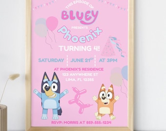Bluey Birthday Invitation: Editable Digital Download