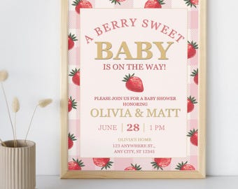 A Berry Sweet Baby is on the Way! Digital Baby Shower Invitation