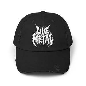 LIVE METAL Unisex Distressed Cap, baseball hat, heavy metal hat