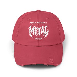 Make America METAL Again Unisex Distressed Cap, Live Metal hat, heavy metal hat, baseball cap for metalheads