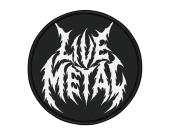 LIVE METAL Iron-On Patch, heavy metal patch for battle jacket, battle vest