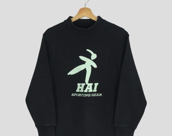 ヴィンテージ Hai Sporting Gear ブラック スウェットシャツ