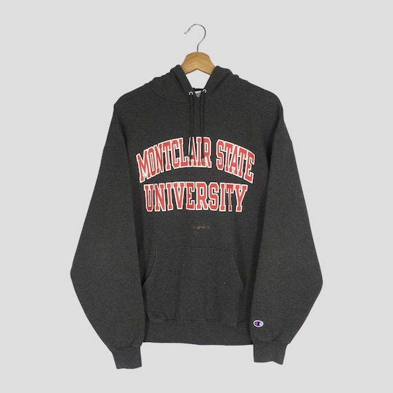 Vintage Montclair State Grey Sweater Large Montclair State University Spell Out Big Logo Hoodie Montclair State University Pullover Size L