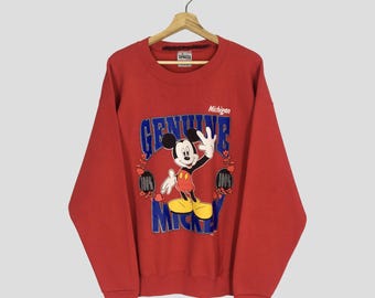 Vintage 90s Mickey Mouse Sweatshirt: Disneyland Cartoon Jumper, XL